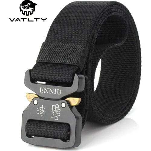 VATLTY Official Genuine Military Tactical Belt Men Anti-rust Alloy Pluggable Buckle Outdoor Work Hiking Belt Hunting Accessories