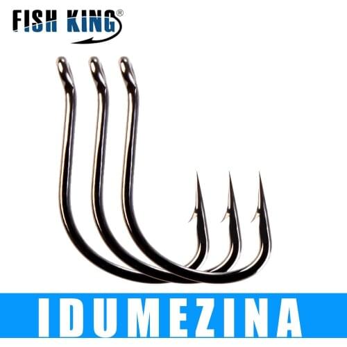 FISH KING 3pack/lot IDUMEZINA Fishing Hook Size 2# - 22# High Carbon Steel Fishing Hooks Jig Barbed Carp Anzol Ring eye Hook