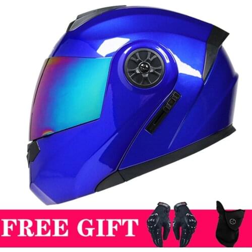 2 Gifts Unisex Racing Motorcycle Helmets Modular Dual Lens Motocross Helmet Full Face Safe Helmet Flip Up Cascos Para Moto kask