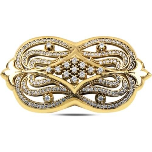 Silverlina Silver Zircon Stone Authentic Brooch