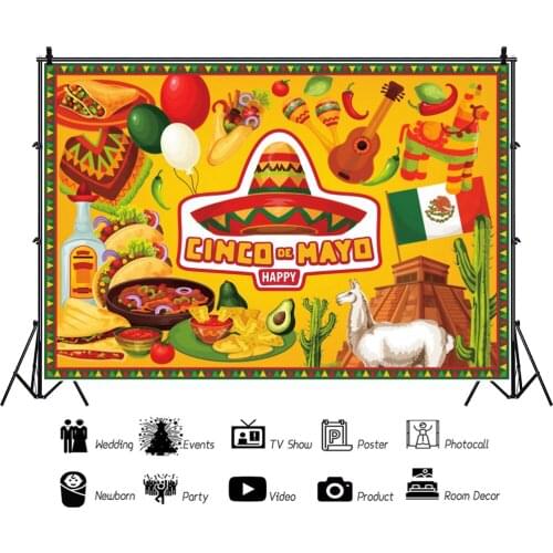 Cactus cinco de mayo Mexico Festival Background Portrait Photography Party Photozone Photo Decor Backdrops Photocall Studio