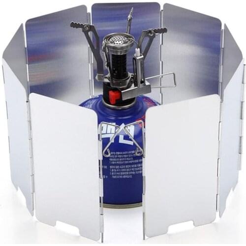 9Pcs/set Windshield Outdoor Camping Stove Foldable Barbecue Outdoor Accessories Picnic Windshield Cooker Stove Windshield G G3H0