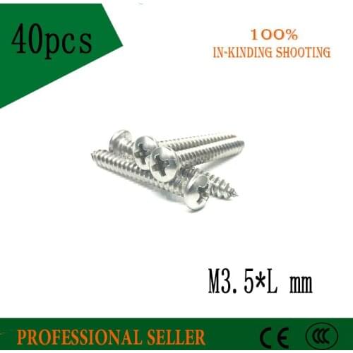 50pcs M3.5*8/10/12/14/16/18/20/25mm GB845 phillips stainless steel 304 pan head head Self Tapping Screws