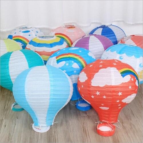 1pc 10inch 25cm Rainbow Hot Air Balloon Paper Lantern Ball decora Kids Birthday Party Wedding Lampion Hanging Decoration supplie