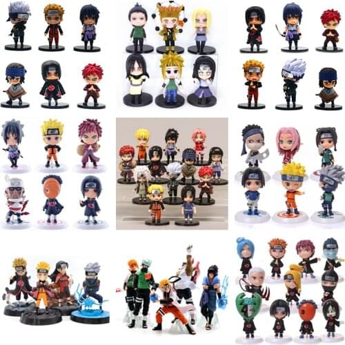 Funny Suit Japan Anime Character Naruto Action Figures Kakashi Sakura Sasuke Itachi Obito Gaara Doll Vinyl PVC Model Gift Toys