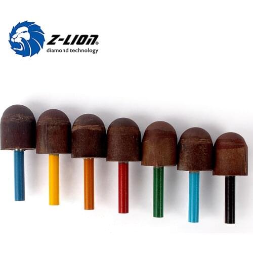 Z-LION 7 Pcs Resin Diamond Hole Polishing Grinding Cylinder With Round Head Rotary Tools Polished Tile Granite Diamond Burs