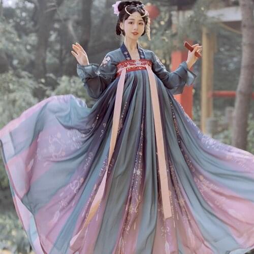 Women Chinese Ancient Clothes Hanfu Princess Dress Girl Folk Clothes For Wedding Summer Tang Dynast Dress Cosplay Hanfu SL2827