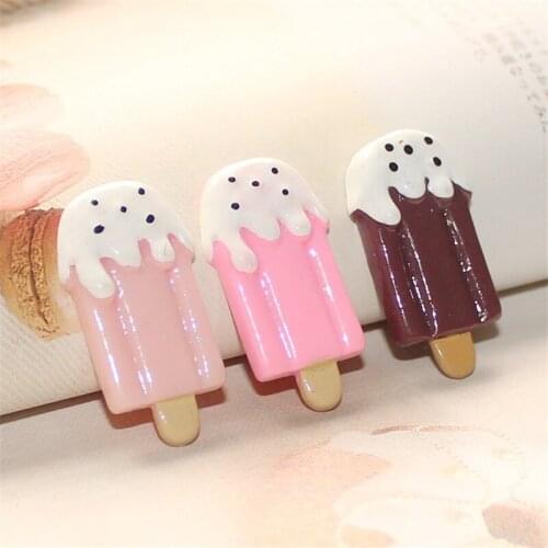 Flatback Kawaii Resin Cabochons 10pcs 25mm Cute Food Cameo Sticker Patch Buttons Embellishments Scrapbooking Phone Case Beauty