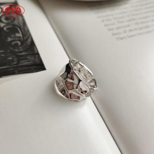 100% 925 sterling silver ring irregular shaped ring