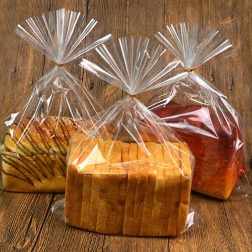 100pcs Plastic Bags Transparent Bag For Toast Bread Soft Frosted Food Packaging Baking Gift bags Wedding Party Decoration
