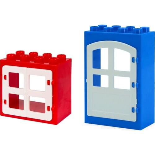Large Brick Windows/door 3pcs DIY Classic Education Building Blocks Compatible With lego Duplo Bricks Toys For Children