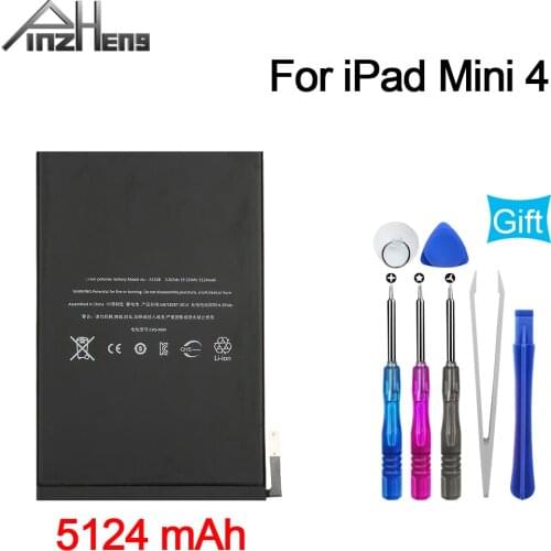 PINZHENG 5124mAh Tablet Battery For iPad Mini 4 Mini4 A1538 A1546 A1550 Replacement Battery High Capacity Bateria Free Tools