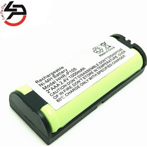 Laipuduo 2.4V 1000mAh 2pcs NiMH Cordless Phone Rechargeable Battery for Panasonic HHR-P105 KX242 KX2421 KX-2422 BATT-105 CPH508