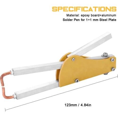 Spot Welding Machine Pressure Adjustable Special-shaped Epoxy Board Butt-Soldering Tongs Solder Pen for 1+1 mm Steel Plate