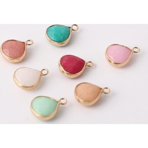 Beadsland Heart Shape Nature Stone Pendant DIY Necklace Earring Bracelet Girl Gift