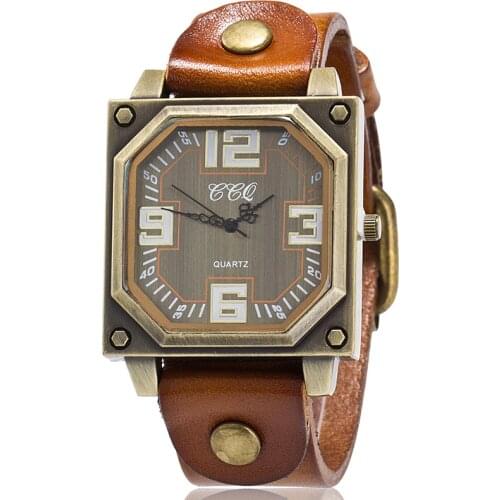 CCQ Brand Vintage Cow Leather Bracelet Watch Casual Women WristWatch Luxury Quartz Watch Relogio Feminino Gift Clock