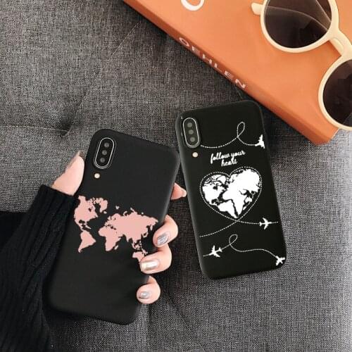 Case For Samsung Galaxy A50 A51 A71 A21 A10 A20 A30S A30 A40 A70 A80 Note 9 10 S20 S10 S9 Plus World Map Travel Airplane Cover
