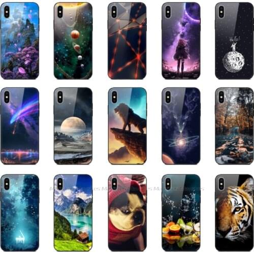 Tempered Glass Case For iphone X XS MAX XR XS Case Colorful Lluxury Painted Silicone Phone Back Cover for iPhone 11 Pro Max Case