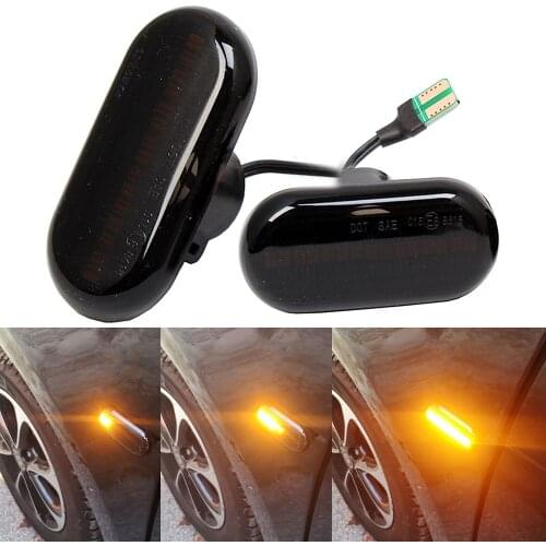 2pcs Dynamic LED Side Marker Amber Turn Signal Light For Renault Nissan Opel Dacia FORTWO Fender side light replacement