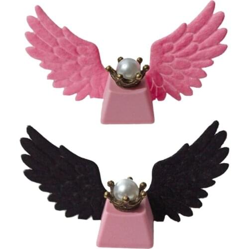 DIY Keycap Beautiful Girl Angel Wing Pink Cute Keycap Mechanical Keyboard