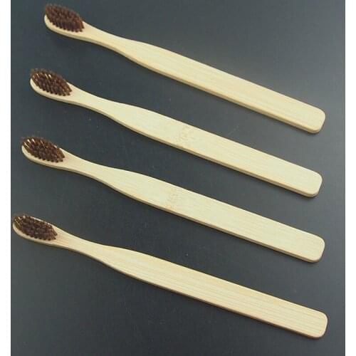DR.PERFECT 50 Pieces/ lot Wholesale Free Shipping Extra Soft Bristle Natural Brown Bamboo Toothbrush