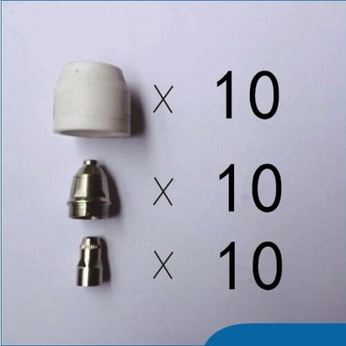 30pcs CUT80 LG80 80A Inverter Plasma Cutter P80 Cutting Machine Gun Consumable or Accessories Shield Porcelain Cup Electrode Tip