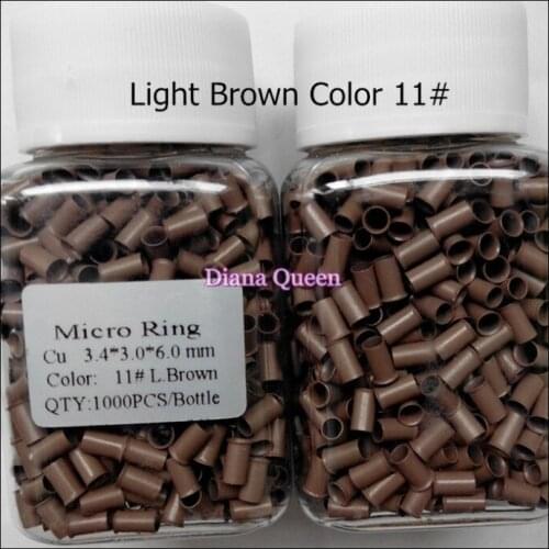 Copper micro bead Tube type 1000units 3.4x3.0x6.0mm Flared Micro copper tube /links/beads for Hair Extensions
