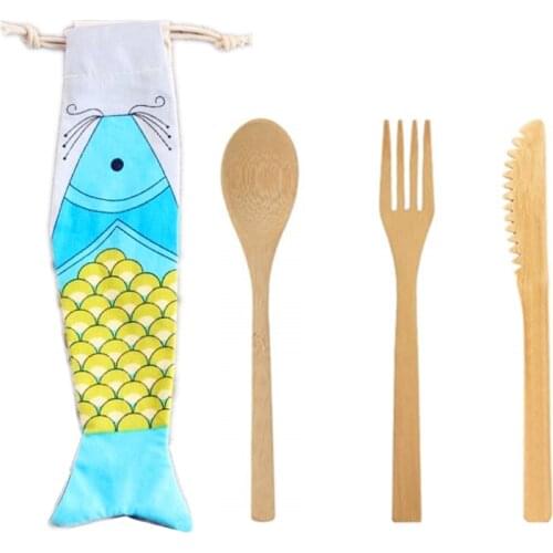 Reusable Wooden Flatware Travel Spoon Fork Straw Bamboo Cutlery Set посуда столовые приборы vajilla dinner set cubiertos