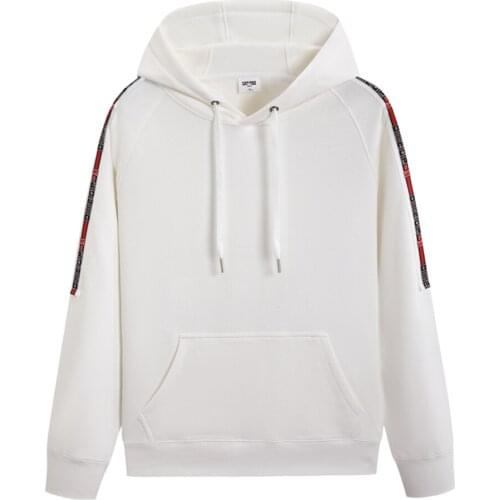 Fashion Velvet Style Mens Sweater Plus Custom Logos Cotton Warm Side Letter Pattern Raglan Sleeved Hoody Sweatshirts For Winter