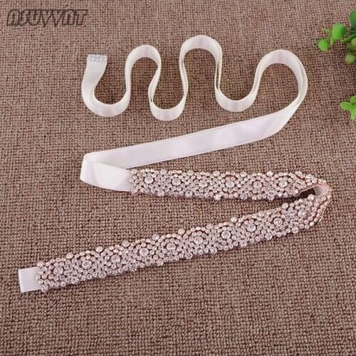 Fashion Rhinestone Wedding Belt For Bride Golden Wave Silk Medal Craft Crystal Belt Dress Girdle Applique Decoration For Women