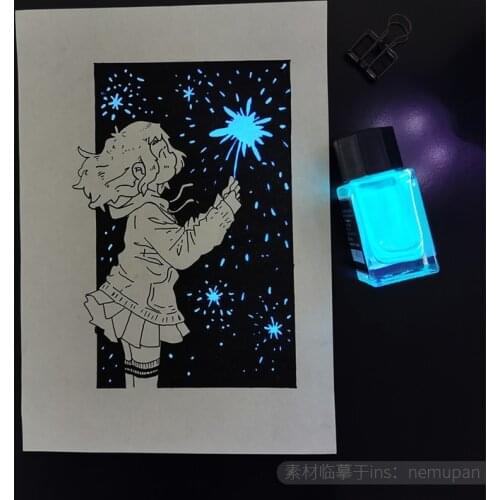 18ml/bottle Lighthouse Invisible Ink for fountain Pen , Non-Carbon Fluorescent Ink, ONLY visible under UV light,Fountain pen ink