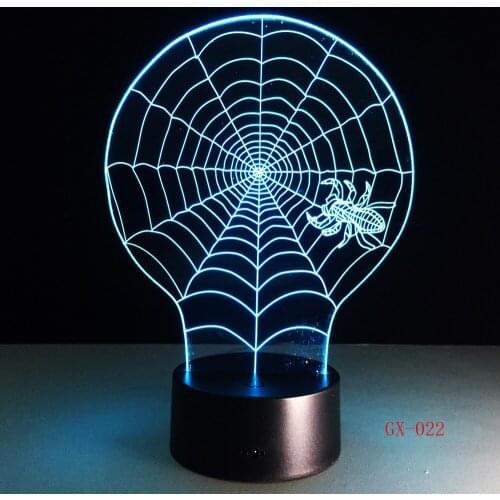 Spider Nordic Home Night Light Decorative 3d Lamp Stereo Vision Led Gift Light Fixtures Kids Room Led Lights Lamp GX-022