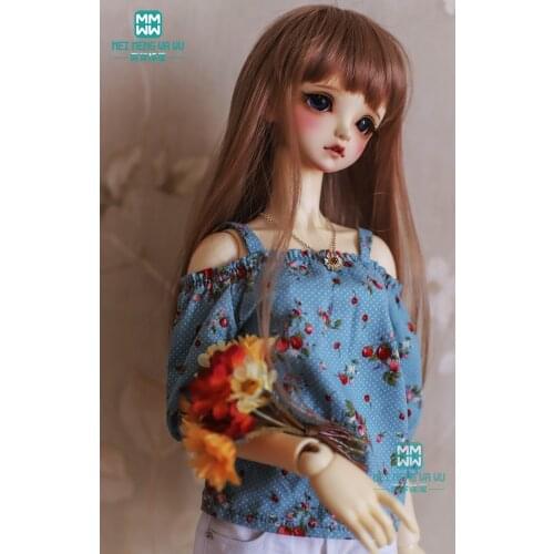 BJD doll clothes for 1/3 BJD doll accessories fashion temperament print Shirt + white casual shorts