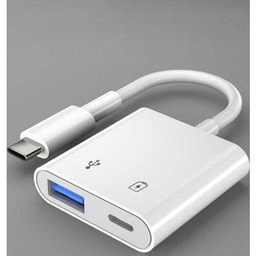 PD Quick Charge Type-C Adapter Power Supply USB 3.0 Mobile Phone External U Disk Converter Two-In-One Adapter Cable