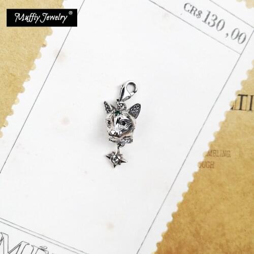 Charms Pendant Magical Cat 925 Sterling Silver Fit Bracelet Necklace 2021 New Fine Silver DIY Jewelry Making Gift For Women Men