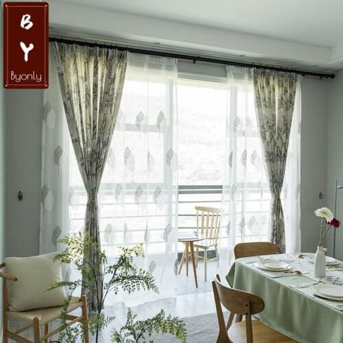[Song Fog] Simple and Elegant Fresh Curtains for Living Room Bedroom Curtains Balcony Polyester Cotton Screen Curtains