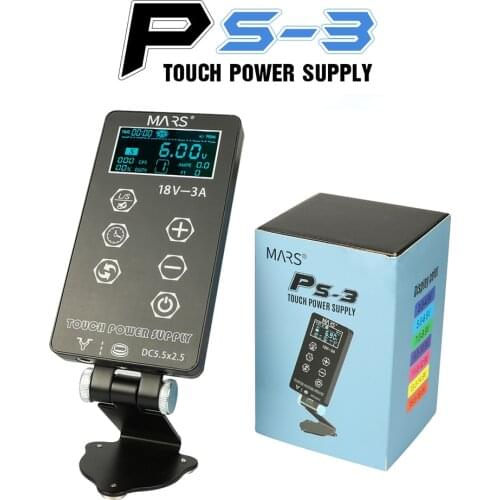 Tattoo Power Supply Digital LCD Liner Shading and Pedal Mode MARS PS-3 Intelligent 3-18V Bronc Source for Tattooing Machine