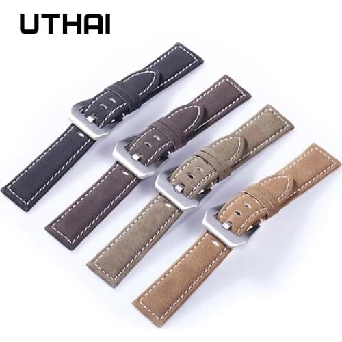 UTHAI P12 20mm Watch Strap Genuine 22mm Watch Band 18-24mm Watch Accessories High Quality 22mm Leather Watch Strap Watchbands