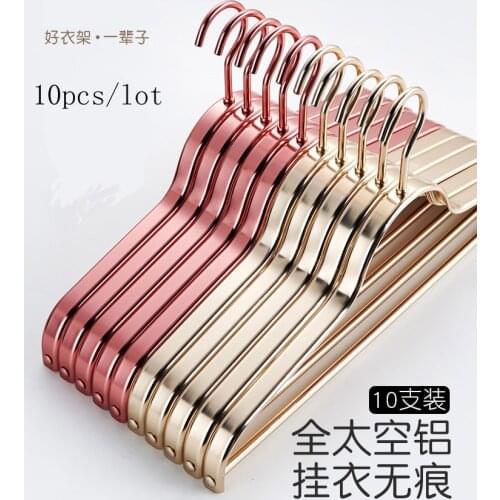 Sainwin 10pcs/lot 40cm Adult non-marking hanger aluminum alloy clothes rack hotel Clothes store hanger metal