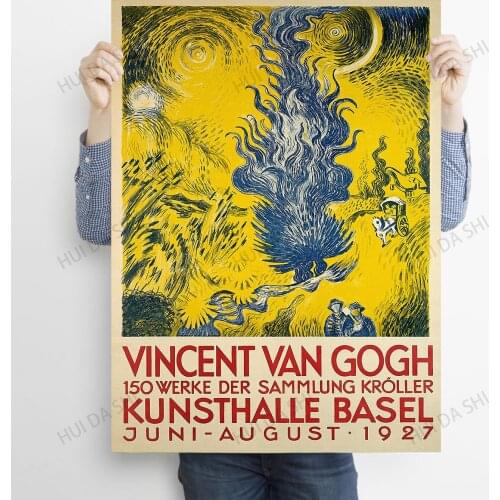 Van Gogh Exhibition Poster, Vincent Van Gogh Kunsthalle Basel, 1927, Museum Print, Home Decor, Wall Art