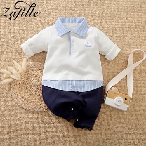 ZAFILLE Baby Boy Romper Gentleman Clothes Sleepwear For Newborn Cotton Pajamas Baby Boy Overalls Infant Costume For Babies