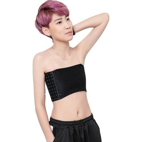 Women Tomboy Lesbian Strapless Chest Breast Binder Les Cotton Casual Breathable Sport Bustiers Hook Trans Vest Tank Tops Bra