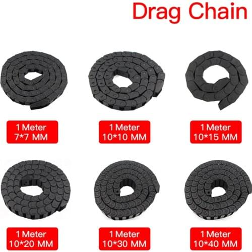 1m Transmission Chain 7*7/7*15/10*10/10*15/10*20/10*30/10*40mm Plastic Towline Nylon Cable Drag Chain Wire Carrier For Cnc Route