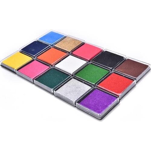 1PC Cute Inkpad Craft Oil Based DIY Ink Pads for Rubber Stamps Fabric Scrapbook Wedding Decor Ink Pad for Fingerprints 15 colors