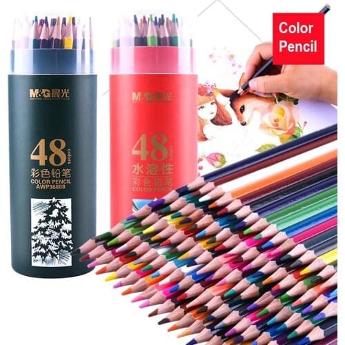 24/36/48 Colors Professional Watercolor Wooden Colored Pencil Set Art Sketch Drawing Painting School Stationery Supplies 05875