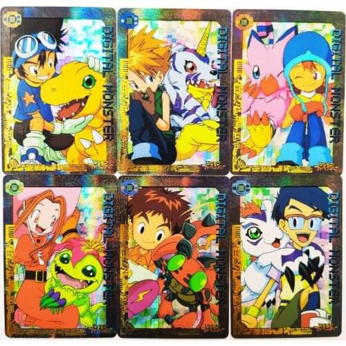 9pcs/set Digimon Adventure Digital Monster Digimon Bronzing Toys Hobbies Hobby Collectibles Game Anime Collection Card