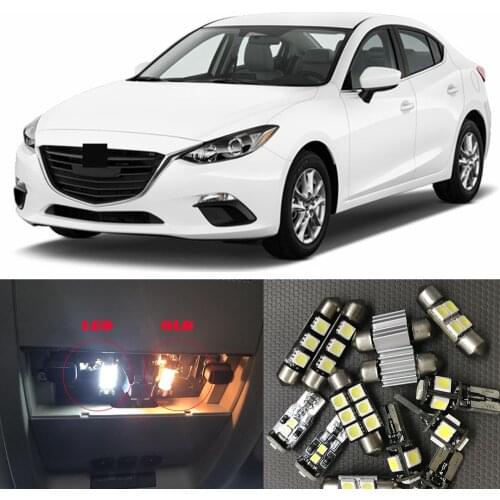 9x Car Led Interior Update Light Bulb Kit Dome Map Trunk License Plate Luggage Lamp For Mazda 3 2014 2015 2016 2017 2018 2019