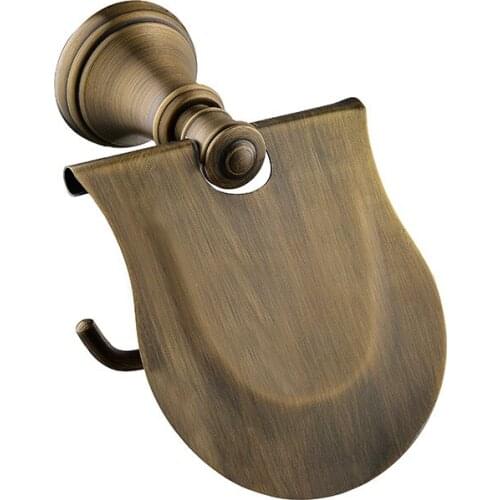 Antique Brass Bathroom Toilet Paper Holder Roll Tissue Bracket Wall Mounted