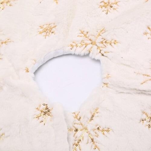 White Plush Snowflake Christmas Tree Skirt Christmas Decorations