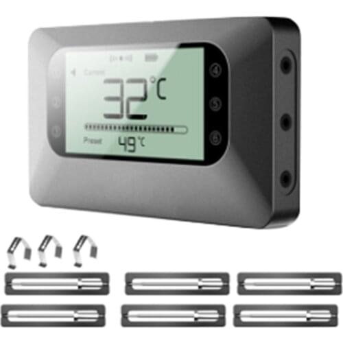 Wireless Meat Grill Bluetooth Digital Thermometer for Grilling BBQ Oven Kitchen Cooking with 6 Probe,App Remote Control